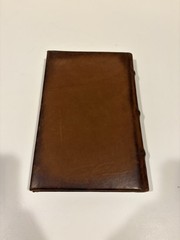 Brown Leather Journal/Diary Notebook, Mona Lisa Cover Art, Lined Pages
