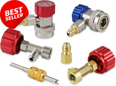 AC R134A Adapter Kit, Quick Couplers, Self-Sealing & Puncture Can Taps, QA01