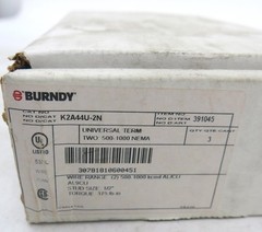 Box Of 3 K2A44U2N – Burndy Aluminum Universal Terminal 2 Conductor 2-Hole Lugs