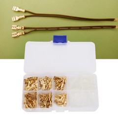 180Pcs Electrical Wire Cable Terminal Connector Golden Insert Spring With Cover