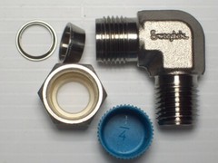 1- Swagelok Stainless Steel Elbow Fitting, 3/8″ Tube x 1/4″ Male NPT, SS-600-2-4