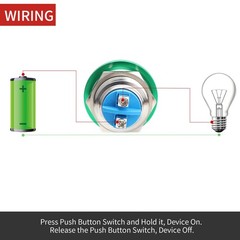 22mm Mushroom Head Momentary Push Button Switch Green IP65