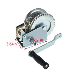 Heavy Duty Crank Winch 1500lbs Winch Hand Winch Gear Winch W/32FT Wire Rope US