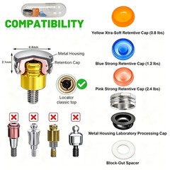 US ZEST LOCATOR Overdenture Caps Abutment Ti Hiossen ET Osstem TS Mini/Regular