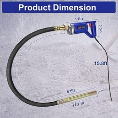 Handheld Concrete Vibrating Tool, 1500W Electric Concrete Vibrator with 13000VPM