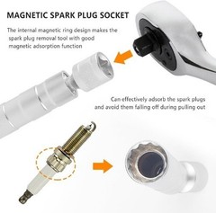 14mm Magnetic Spark Plug Socket with 12-Point Thin Wall, 3/8″ Drive and 360° Sw