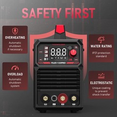 135Amp MIG Welder,110V Flux Core Welder Flux MIG/Lift TIG/Stick 3-in-1