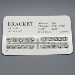 20 Pcs/Kit Dental Orthodontic Metal Bracket Braces Standard Roth .022 Hook 3-4-5