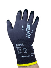 (3 pair) Ansell HyFlex 11-841 Foam Nitrile Gloves ANSI 4 – Pick Size 6, 8, or 9