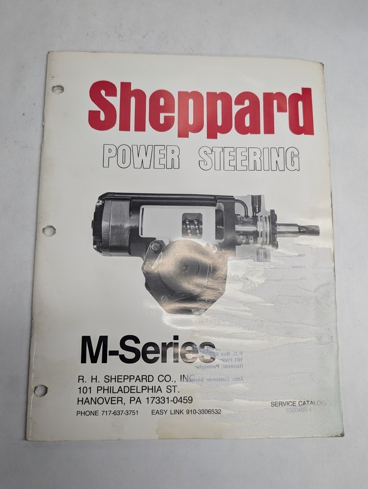 SHEPPARD POWER STEERING M-SERIES SERVICE CATALOG MANUAL PARTS LIST
