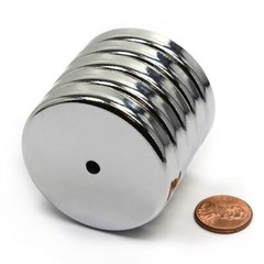 5-Pack 2″ RB50 C8 Ceramic Ferrite Round Base Magnet Anti-Corrosion Chrome