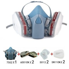 7 IN 1 Reusable Half Face Respirator Facepiece GAS MASK Spraying Painting Safe