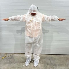 3 pk Rugged Quality Coveralls Disposable With Booties & Hood Made in USA L-XL