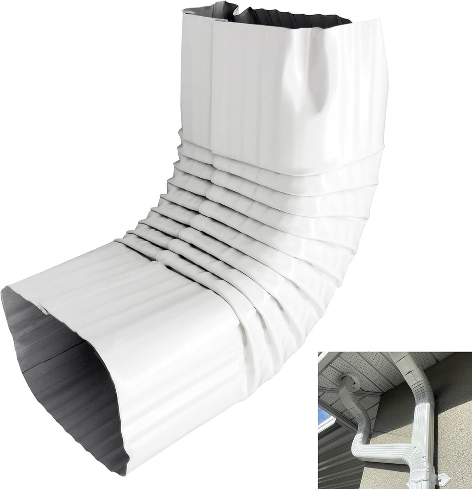 3X4” Downspout Gutter Elbow Style A, 90 Degree Positive Elbow Connector, Easy