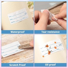 Blue & Red Food Labels Set – 4000 Pieces Removable Stickers