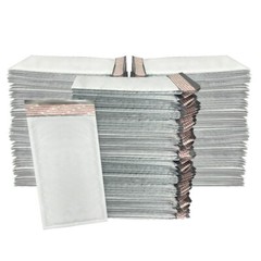 UOFFICE 100 White Poly Bubble Mailer Bags 4×8″ – #000 Envelopes Self-Sealing