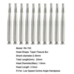 Wave Dental Carbide RA Latch Burs Taper Fissure Round Burr 6 8 701 Contra Angle