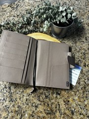 Moterm A5 Taupe Notebook Cover with Strap Closure, Card Slots