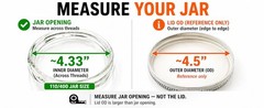 3-Pack White Metal Lids for 1 Gallon & 1/2 Gallon Wide Mouth Glass Jars – 110mm