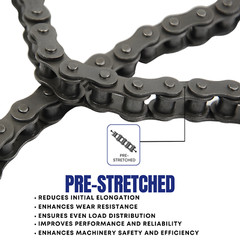 #40 Roller Chain 100 Feet with 10 Connecting Links