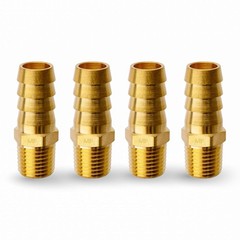 Brass 1/4″ Male NPT to 1/2″ Hose Barb Barb Fitting Adaptor Connector Pack of 4