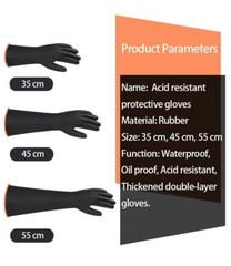 Black Rubber Acid Alkali Resistant Chemical Industry Labor Protective Glove