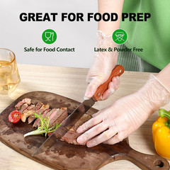 Disposable Vinyl Gloves, Food Safe, Latex-Free Powder-Free Clear Plastic Glov…