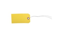 1000 pcs 4 3/4″ x 2 3/8″ Size 5 Yellow Cardstock Hang Tag Tags with Wire 13 Pt