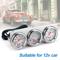 CNSPEED 2″ 52mm Triple Gauge Kit Volt, Water Temp, Oil Pressure Auto Gauge Set