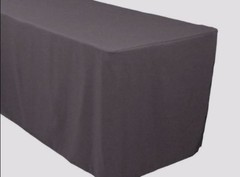 4′ ft. Fitted Polyester Table Cover Trade show Banquet Tablecloth CHARCOAL GREY