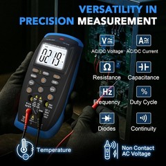 Digital Multimeter TRMS Autorange AC/DC Volt Amp Ohm Temp Continuity NCV 6000Cou