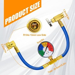 R134A Car AC Charging Hose Kit with Gauge & Safety Valve for Accurate Monitoring