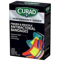Curad Performance Series Fingertip and 20 Count (Pack of 1), Multi-color