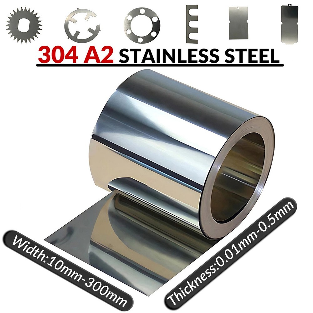 304 Stainless Steel Thin Plate Band Foil Sheet Metal Strip Roll 0.05mm – 0.5mm