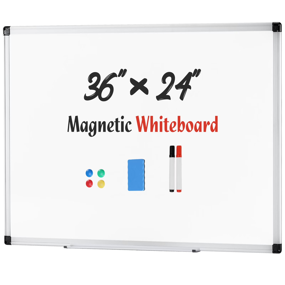 36 X 24 inches Magnetic Dry Erase Board with Aluminum Frame, Whiteboard for