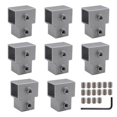 3 Way T Shaped Square Pipe Fitting Connector 1 Inch 25mm Aluminum Alloy Clamp US
