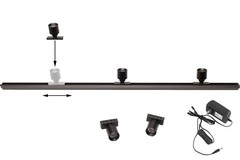 Showcase 5 LED Mini Spotlight with track + UL Power Supply for tradeshow display