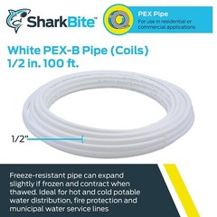 Sharkbite 1/2” X 100′ White Polyethylene Pex Coil Tubing