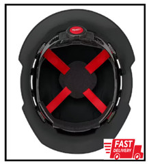 Black Vented Hard Hat – Type 1 Class C, 4-Point Ratcheting Suspension