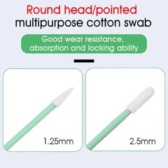 Cleaning Foam Swab Anti-Static Lint-Free 2.5mm Fiber Optic Cleaning Tools 100PCS