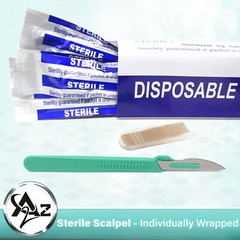 10 Disposable Sterile Surgical Scalpel #24 w/ Cap -Dissection, Podiatry, Carving