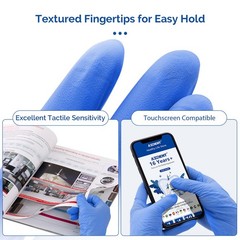 4 Mil Medical Grade Blue Nitrile Exam Latex Free Gloves S/M/L/XL