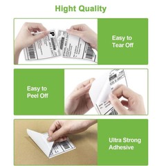 500Labels/Stack 4″ x 6″ Fanfold Direct Thermal Shipping Labels for Zebra & Rollo