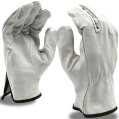 1 Pair, Cowhide Grain Leather Drivers, Work Safety Gloves (PPE) All Sizes