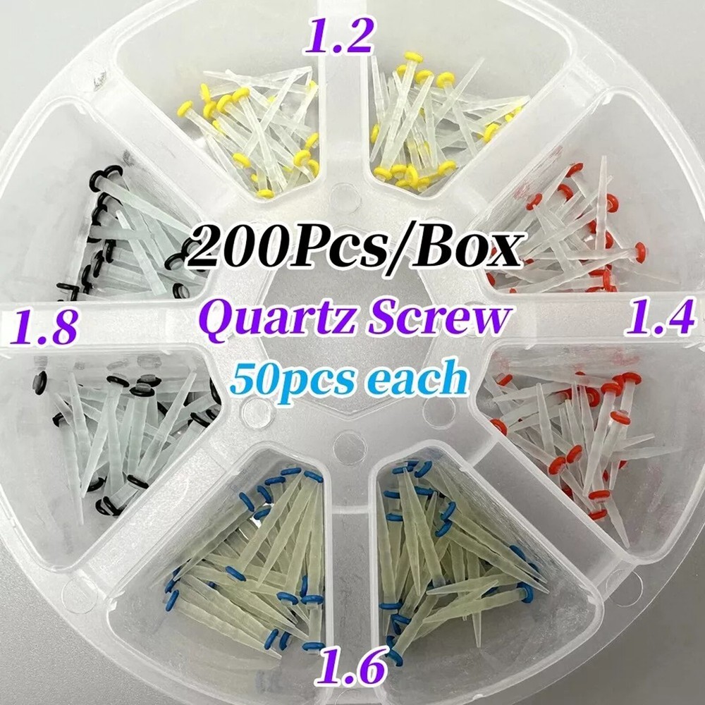 200 Pcs Dental Fiber Post Glass Quartz Teeth Restorative 1.2 1.4 1.6 1.8mm Posts