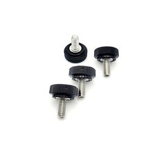 M4 x 8mm Knurled Thumb Screws Bolts Black Clamping Knob 304 Stainless 4-24 Pack