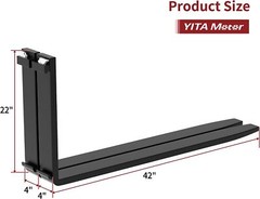 45″ Pallet Fork Frame W/ 42″ Fork Blades for Loaders Tractors Quick Tach 2500LBS
