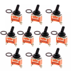 10x Waterproof Heavy Duty Toggle Switch ON/OFF 2 Terminal Car Boat SPST 15A 250V
