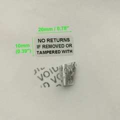 100pcs “No Return If Removed Or Tempered With ” Warranty Sticker