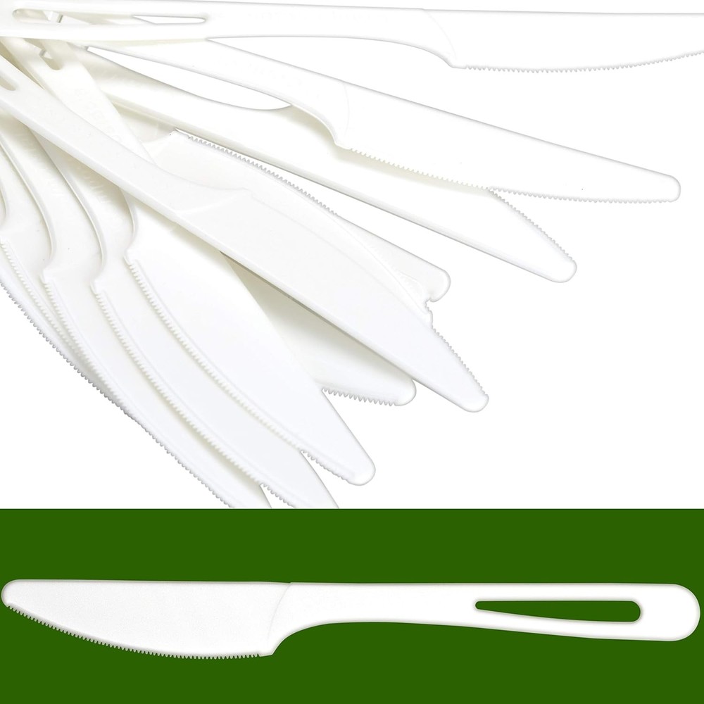 Disposable Knives Made From Non-GMO, Plant-Based, Plastic, 50 Pk. Sturdy